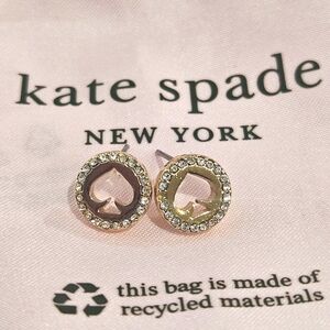 Kate Spade Spot The Spade Pave Halo Stud Earrings